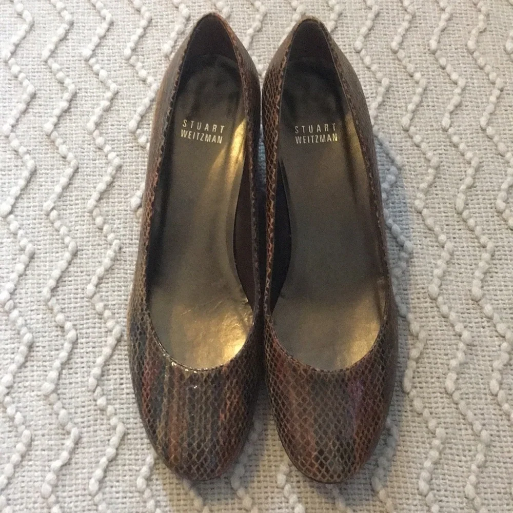 Stuart Weitzman Snakeskin Wedges